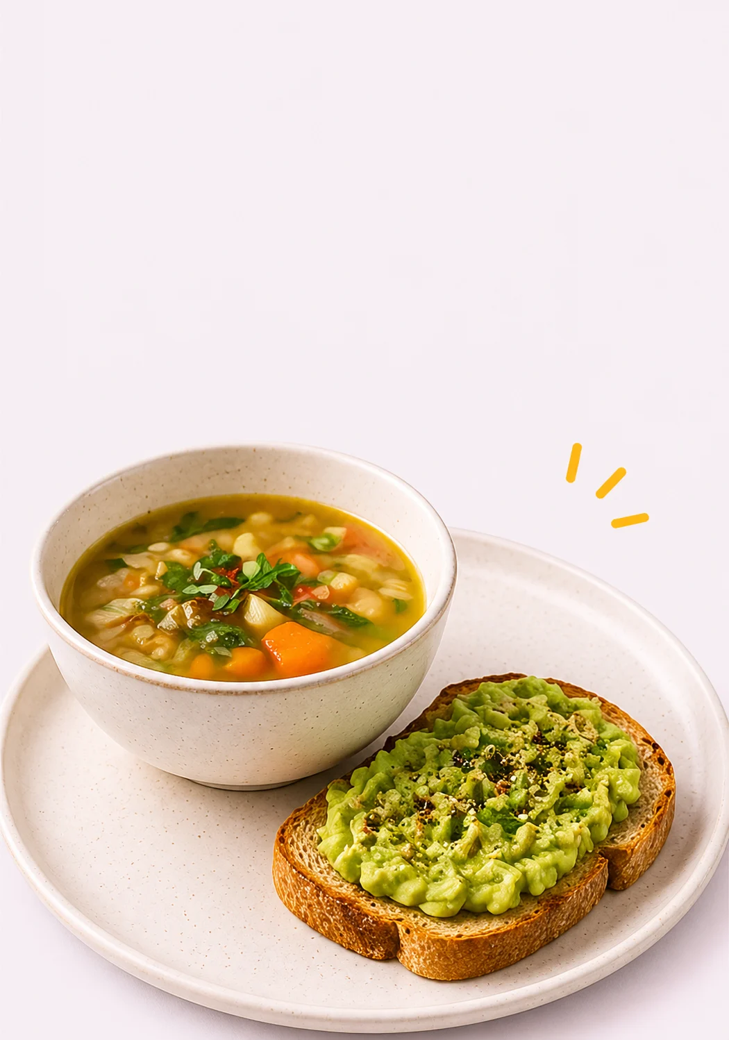 Cena sopa y tostada